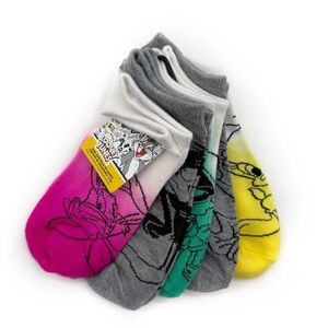 Looney Tunes Womens No Show Socks Bugs Bunny Tweety Bird Daffy Duck Taz Martian